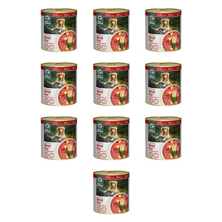 Zestaw 10x PURE NATURE DOG Rind Pur - wołowina z batatami i jabłkami dla dorosłych psów (800g)