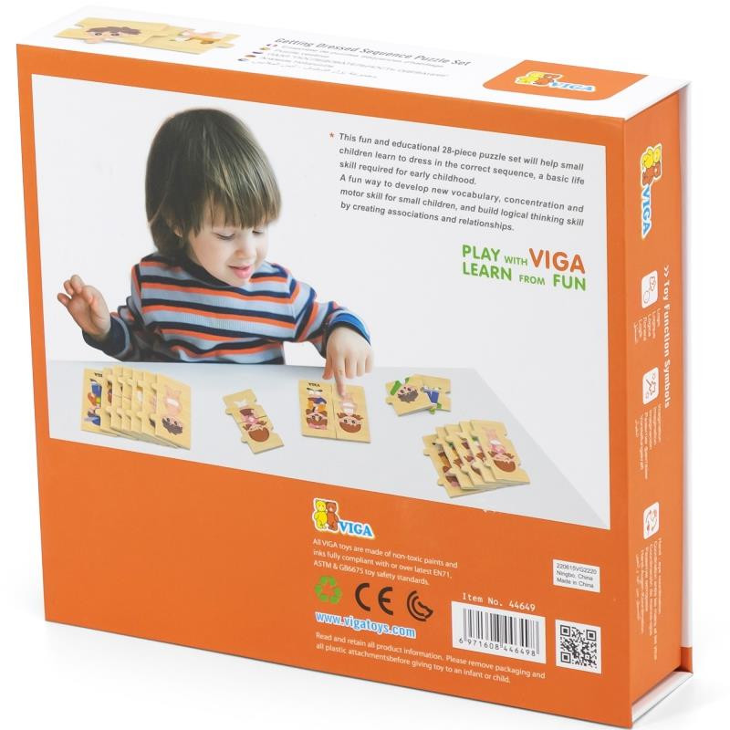 VIGA Drewniana Układanka Edukacyjna Dzieci Ubieranie Puzzle | Sklep ...