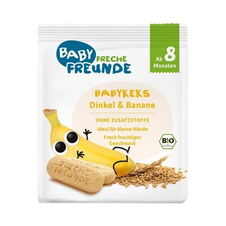 Freche Freunde Biszkopty Orkiszowe Bananowe Od 8 miesiąca BIO 100g