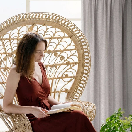 ZASŁONA GOTOWA ERIS NA TAŚMIE 140 X 270 CM CIEMNOBEŻOWY