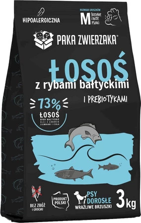 PAKA ZWIERZAKA Łosoś Ryby Bałtyckie M bez zbóż 3kg