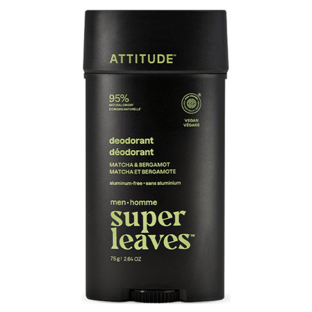 Attitude SUPER LEAVES MEN, Dezodorant w sztyfcie, dla mężczyzn - Matcha i bergamotka, 75 g