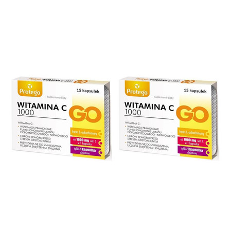 Zestaw: 2x Protego Witamina C 1000 GO 15 kaps.