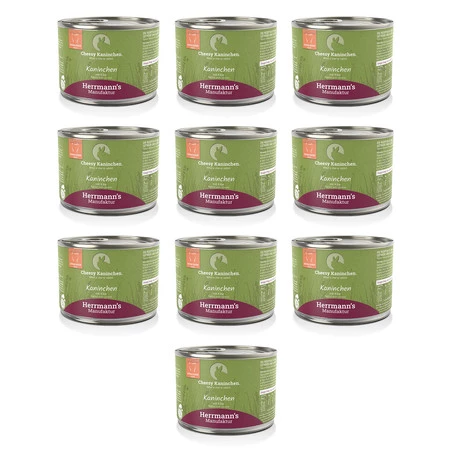 Zestaw 10x HERRMANN'S Selection Cat Kaninchen - królik (200g)