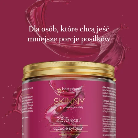 MyBestPharm - MyBestSkinny suplement diety w proszku, smak wiśniowy 222g
