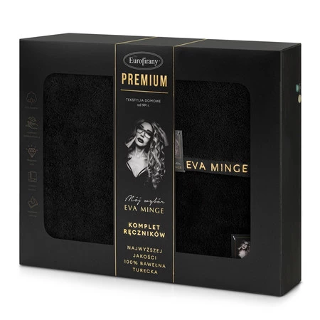 Komplet Ręczników Venus 46 x 36 x 7 cm, Czarny