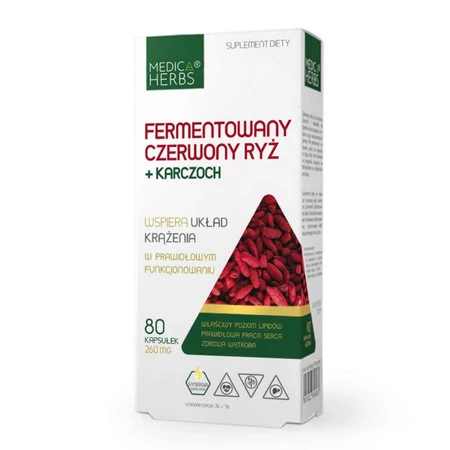Zestaw 2x Medica Herbs Fermentowany Czerwony Ryż + Karczoch 80 kaps