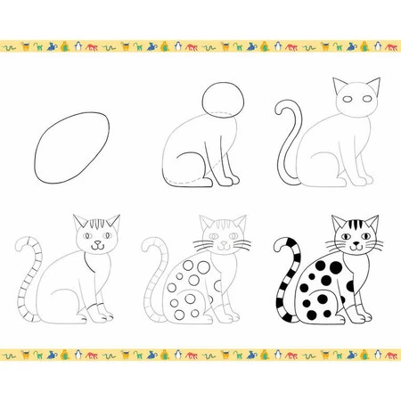 Janod Zestaw kreatywny Rysowanie krok po kroku Zwierzęta 20 rysunków 7+