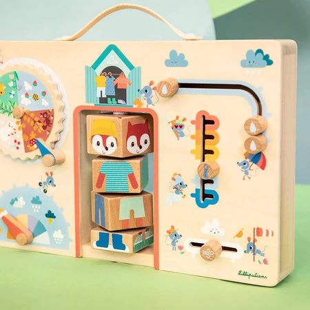 Lilliputiens Drewniana tablica manipulacyjna walizka