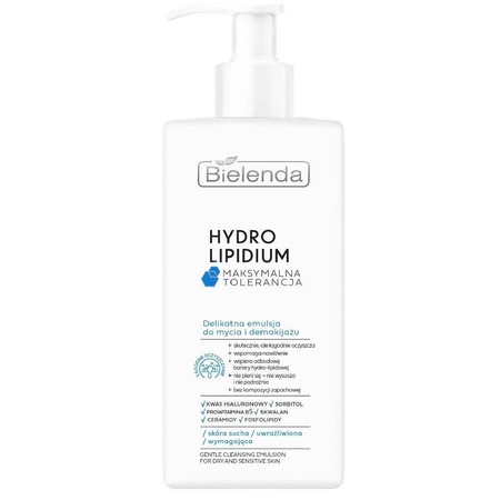 BIELENDA Hydro Lipidum Delikatna Emulsja do mycia i demakijażu - skóra sucha,uwrażliwiona 300ml