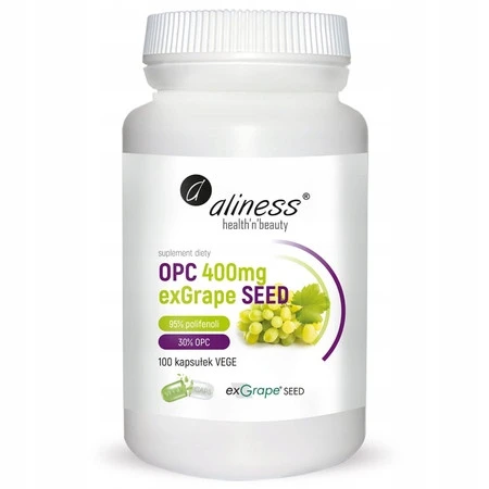 Aliness OPC exGrapeSeeds 400 mg x 100 vege caps.