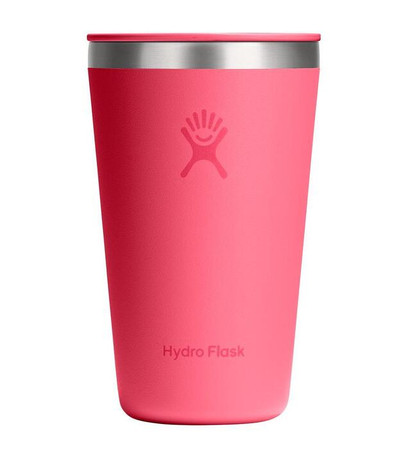 HF-Kubek 16 oz z pokrywą PRESS-IN, neonowy róż