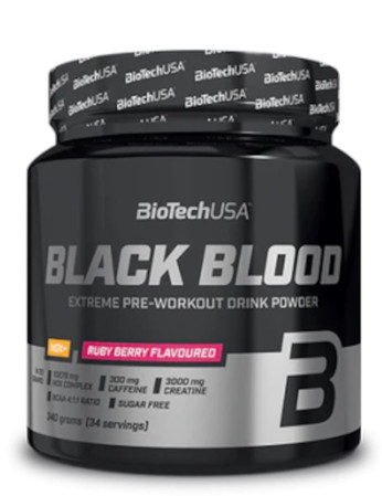 BioTech USA Black Blood NOX+ odżywka przedtreningowa 340 g smak jagoda
