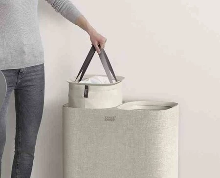 JJ-Kosz podwójny na pranie 90l. Tota, ecru