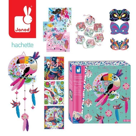 Janod Multizestaw kreatywny 11 dekoracji Tukan 7+