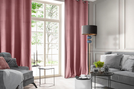 ZASŁONA GOTOWA D91 ROSA 140 X 270 CM CIEMNORÓŻOWY
