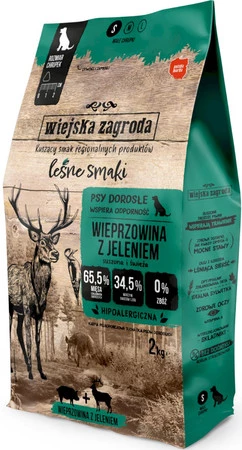 Wiejska Zagroda Wieprzowina z Jeleniem Leśne Smaki S- sucha karma dla psa - 2kg