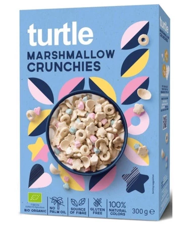 CHRUPKI ZBOŻOWE Z PIANKAMI MARSHMALLOW BEZGLUTENOWE BIO 300 g - TURTLE