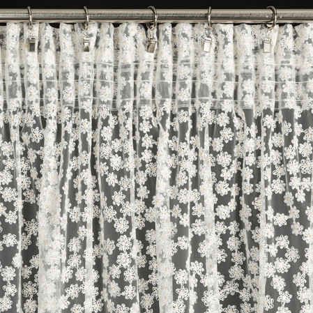 FIRANA GOTOWA DAISY NA TAŚMIE 130 X 270 CM BIAŁY
