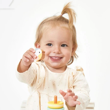 Janod Układanka piramida drewniana Gniazdko Pure 12 m+