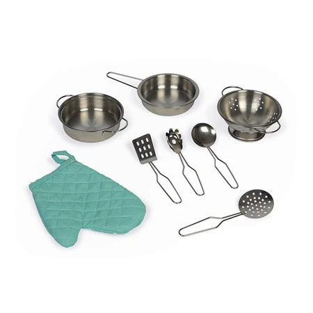 Janod Dwustronna drewniana kuchnia z pralką 2w1, z dźwiękiem, światłem LED i 8 akcesoriami