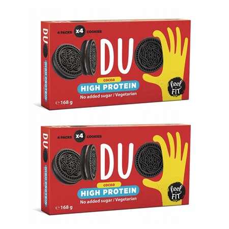 Zestaw 2x Ciastka proteinowe kakaowe bez cukru 168 g