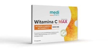 Medi Pharm − Witamina C max − 15 Kaps. KRÓTKA DATA  10.2023