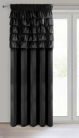 ZASŁONA GOTOWA AURA NA TAŚMIE 140 X 270 CM CZARNY