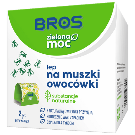 BROS Zielona Moc lep na muszki owocówki 2szt.
