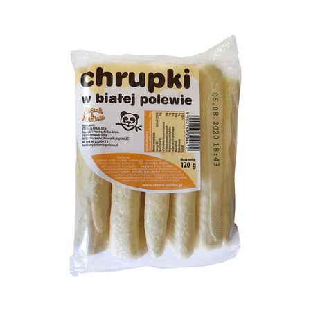 Chrupki kukurydzine w polewie białej czekolady 120 g