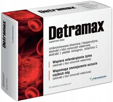 Novascon DETRAMAX 600 mg wspiera mikrokrążenie żylne 60 tab.