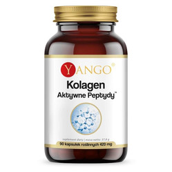 Yango Kolagen Aktywne Peptydy Kolagen typu I i III + witamina C wsparcie dla pięknej skóry, mocnych włosów i paznokci 90 kaps.