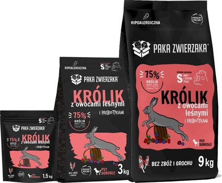 PAKA ZWIERZAKA Królik Owoce Leśne S bez zbóż 3kg
