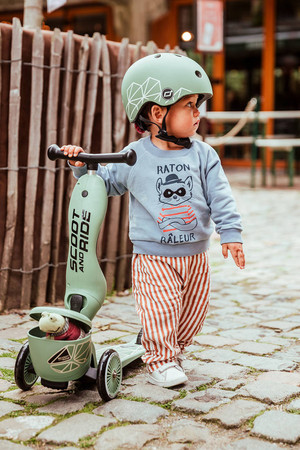 SCOOTANDRIDE Highwaykick 1 Lifestyle 2w1 Jeździk i hulajnoga z zamykanym schowkiem 1-5 lat Green Lines