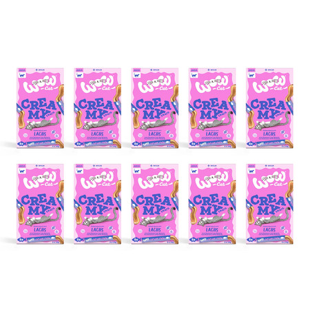 Zestaw 10x WOW CAT Creamy Snack Lachs - kremowa przekąska z łososiem (5x15g)