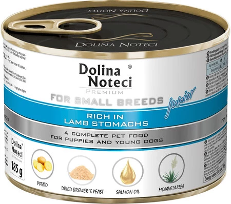 Dolina Noteci Premium Małe Rasy JUNIOR Żołądki Jagnięce 185g