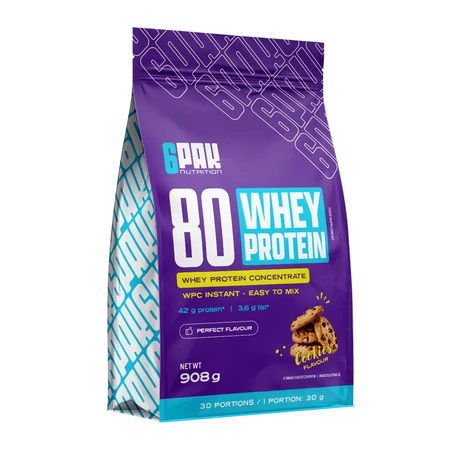 6PAK 80 WHEY PROTEIN odżywka białkowa WPC 908 g smak ciasteczko