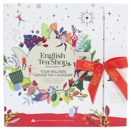 English Tea Shop, Kalendarz adwentowy ze wstążką, White Book, 25 piramidek