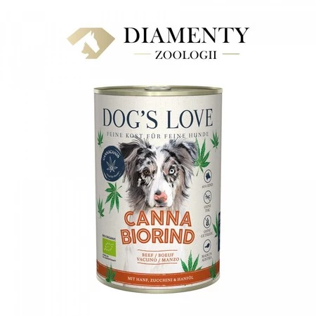Zestaw 10x DOG'S LOVE Canna Canis Bio Rind - ekologiczna wołowina z konopiami, cukinią i olejem konopnym (400g)
