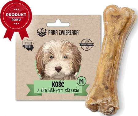 PAKA ZWIERZAKA Kość z dodatkiem Strusia M 12cm