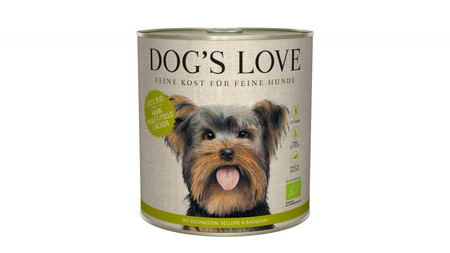 Zestaw 10x DOG'S LOVE BIO Huhn - kurczak ekologiczny z kaszą gryczaną, selerem i bazylią (800g)