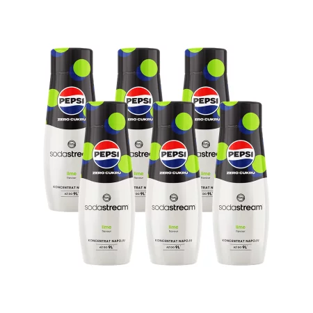 Zestaw: 6x SodaStream Syrop koncentrat Pepsi Lime Zero Cukru 440 ml