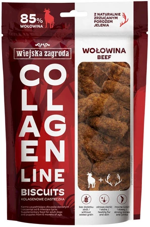 Wiejska Zagroda Przysmak dla psa Kolagenowe ciasteczka Wołowina pies dorosły 90g