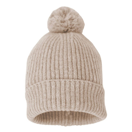 Lodger Czapeczka z wełny merino 100% beżowa Beige 6-12 m