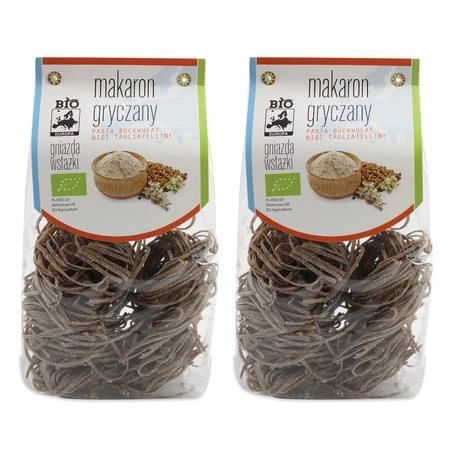 Zestaw 2x MAKARON (GRYCZANY) GNIAZDA WSTĄŻKI BIO 250 g - BIO PLANET