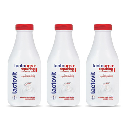 Zestaw: 3x Lactovit Lactourea Repairing żel do kąpieli skóra bardzo sucha 500ml