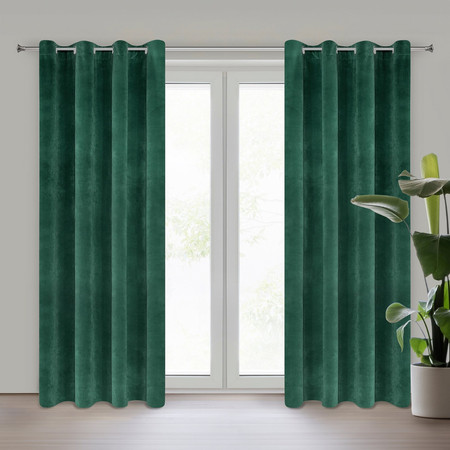 ZASŁONA GOTOWA VILLA 140 X 250 CM CIEMNOZIELONY