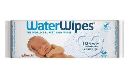 WaterWipes, Chusteczki nasączane czystą wodą, 60szt., PL