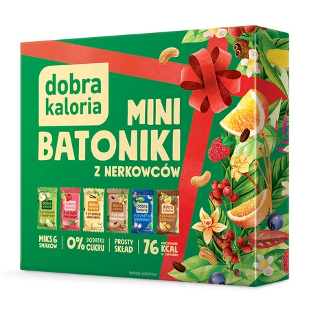 Mini batoniki z nerkowców Mix Prezentowy bez dodatku cukru 102 g