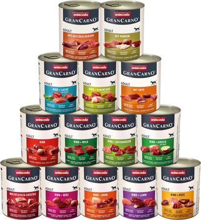 ANIMONDA Grancarno ADULT Wieprzowina Serca Drobiowe 800g